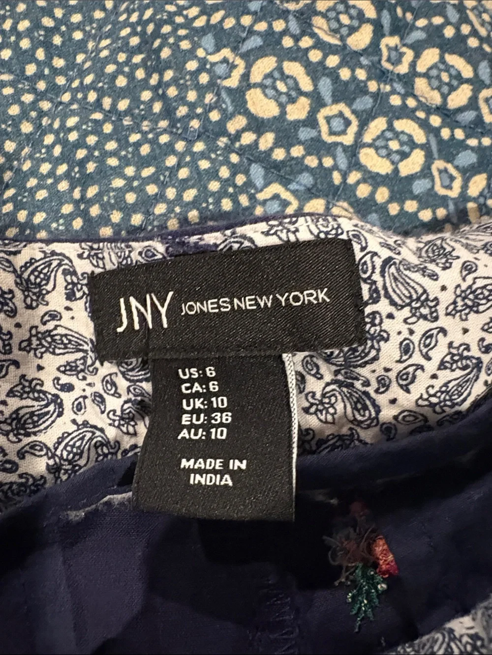 Jones New York Navy High-Waist Floral Embroidered Women’s Shorts